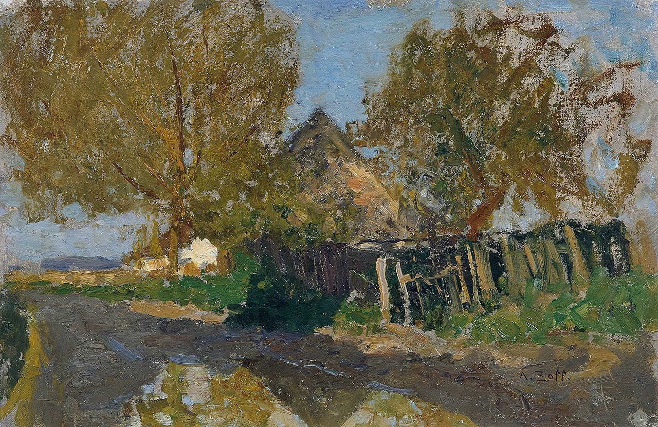 Strada del villaggio con fattoria sotto gli alberi - Galleria austriaca Belvedere, Vienna